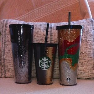 Starbucks Glittery Tumbler Trio NWOT